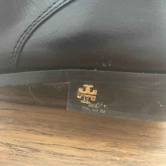 Tory Burch boots black leather knee high zip up boots tall boots fall boots - Picture 11 of 16